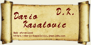 Dario Kasalović vizit kartica